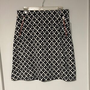 Le Lis Black and White Patterned A-Line Skirt